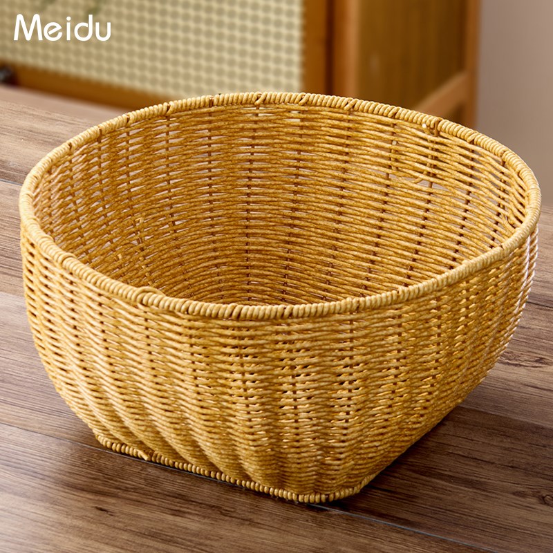 大果篮客厅家用仿藤编织水果篮茶几物品收纳篮果篮子鸡蛋筐蔬菜篮