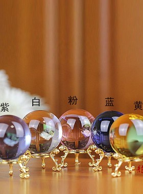 欧式水晶球地球仪摆件客厅装饰品足球家居办公室礼品手工艺黄色球