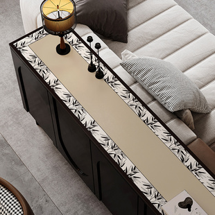 中法式鞋柜垫子台面保护垫入户复古花纹高级感皮革玄关餐边柜桌垫