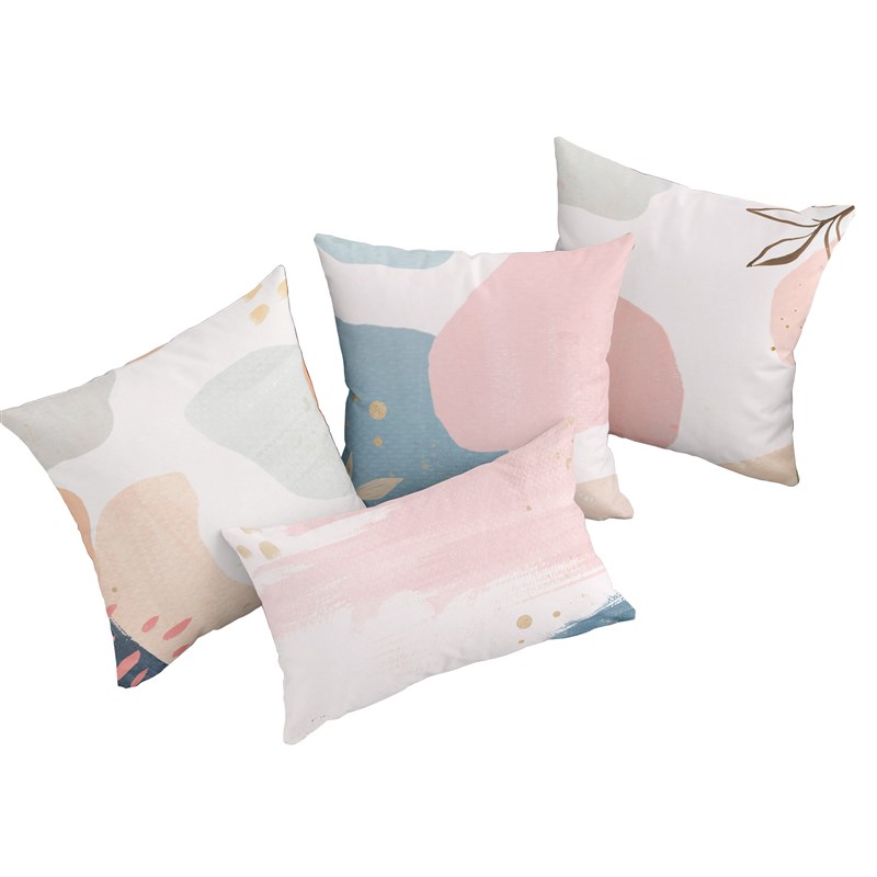 文艺水彩 新款定制靠垫抱枕绒布客厅卧室超柔毛绒双面飘窗抱枕