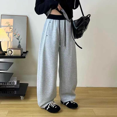 《静姐专注大码》香蕉裤韩版时尚百搭气质阔腿遮肉抽绳裤yll70055