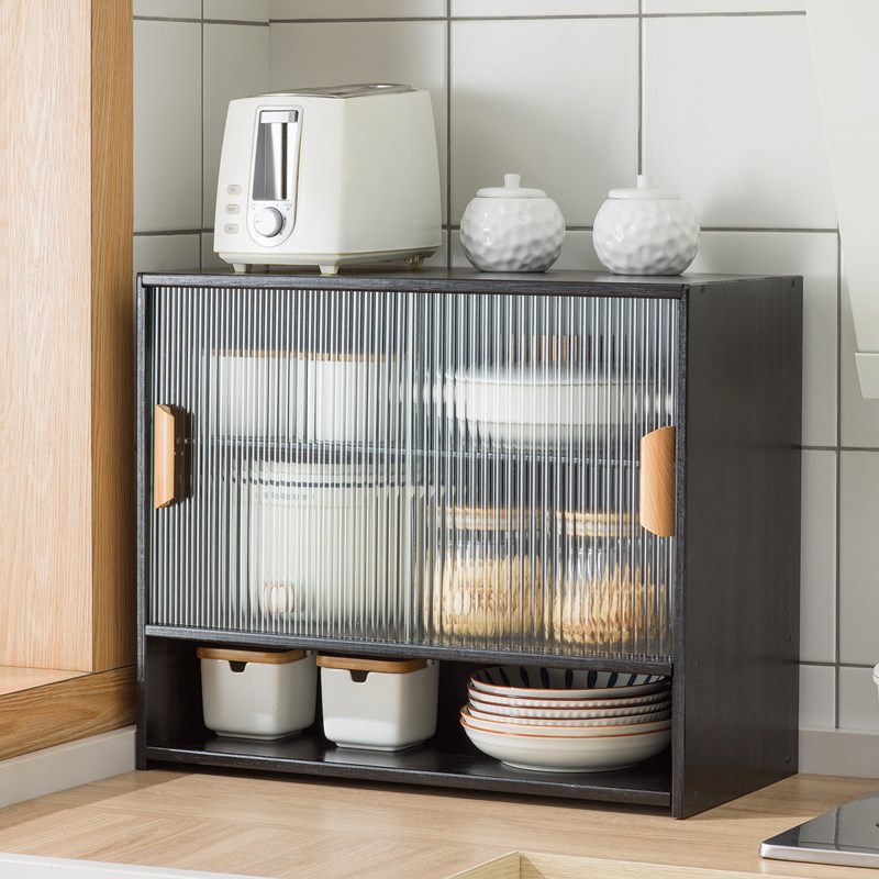 碗盘收纳架碗架碗盘架多功能厨房置物架家用放碗筷带门防尘台面柜