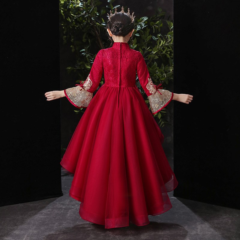大童艺考古筝舞蹈钢琴走秀演出裙礼服胖妹妹女童连衣裙加大公主裙