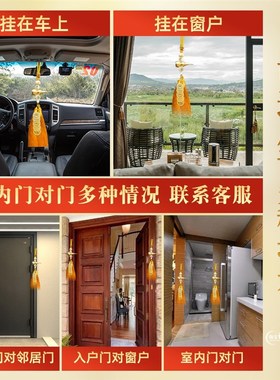 铜五帝钱葫芦挂件门对门黄铜中式家居流苏挂饰开口葫芦车载饰品