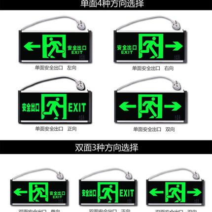 新国标消防应急灯 插电安全出口疏散指示灯牌 led紧急通道标志灯