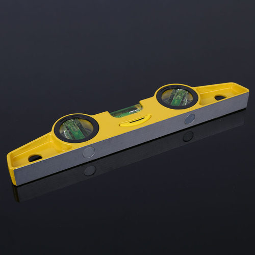 水平尺水泡实心铸铝水平尺铝合金水平尺家用水平仪带磁三泡测量尺