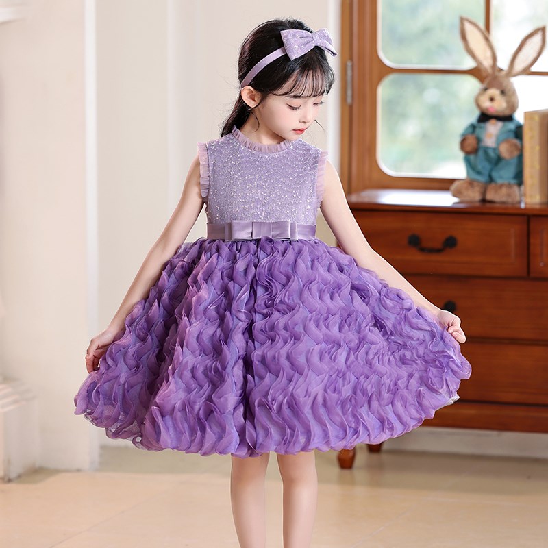 女童绝美小礼服夏季儿童生日party公主裙小女孩洋气花童婚礼裙子