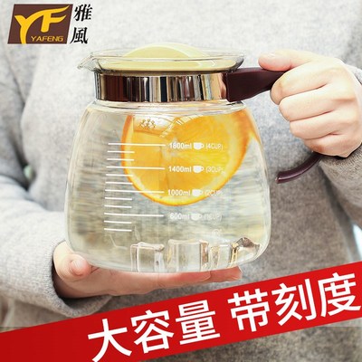 玻璃水壶耐热防爆凉水壶大容量耐高温茶壶冷水壶凉水杯套装家用