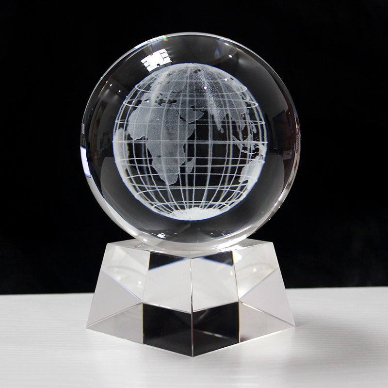 水晶球3D内雕地球仪创意家居摆件毕业季教师节送老师可以定制礼品
