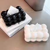 奶油风抽纸盒餐巾纸盒纸巾盒客厅高级感轻奢创意棉花糖纸抽盒家用