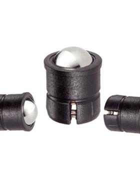 GN614.5-4/5/6/8/10-KU-KD黑色塑料尾端开一字槽 压入式球头柱塞