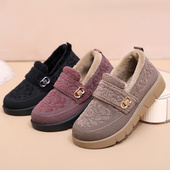 棉鞋 老北京布鞋 防滑奶奶棉鞋 妈妈鞋 女新款 加绒保暖中老年人棉鞋