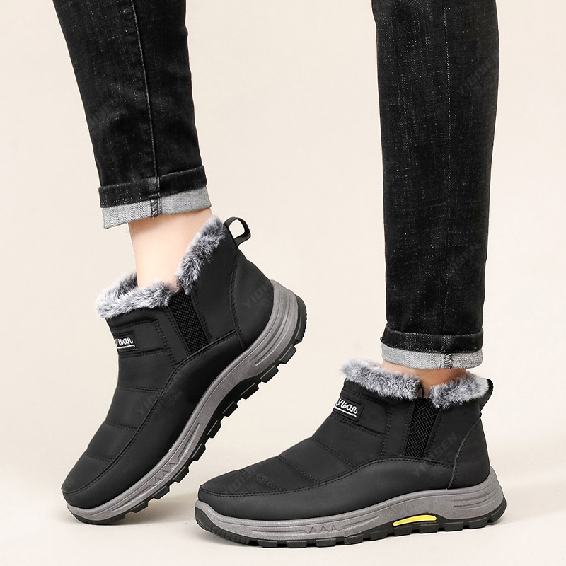 男士雪地靴中筒加绒加厚