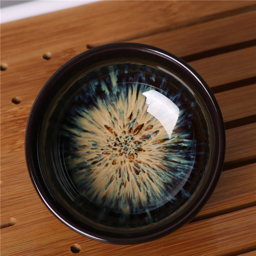 库存处理天目建盏家用单杯主人杯陶瓷功夫茶杯沙金釉窑变茶盏茶碗
