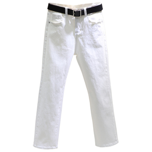 2021年新款白色直筒加绒加厚牛仔裤宽松小个子打底裤外穿女秋冬季