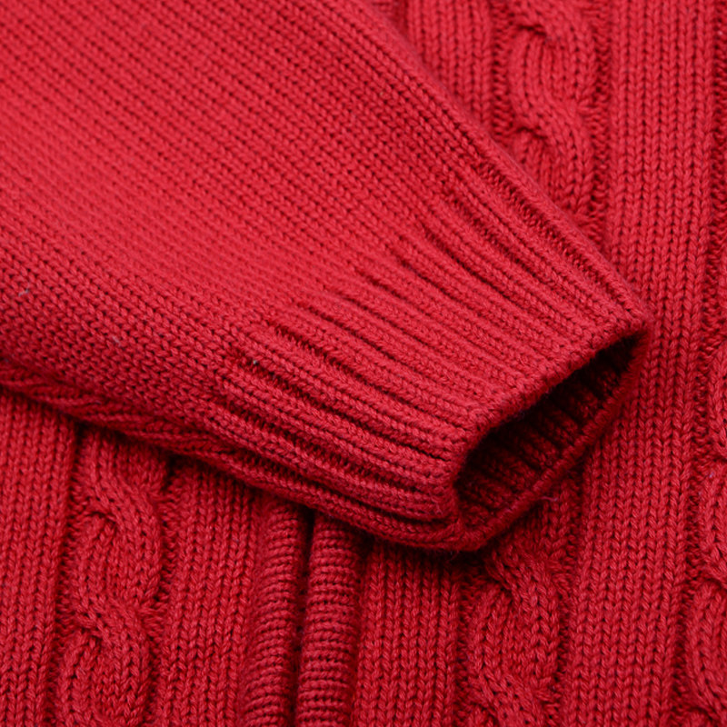 童装春秋新款儿童纯棉毛衣男童 麻花立领拼色拉链开衫 百搭不起球