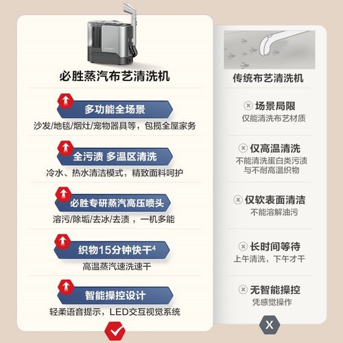 必胜布艺清洗机高温蒸汽抽吸清洁窗帘床垫地毯沙发小蒸宝小蒸龙c2