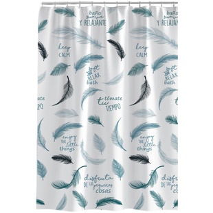 蓝羽毛艺遮挡帘门帘纺织布料小清新浴帘窗帘床帘桌布衣柜帘防水帘