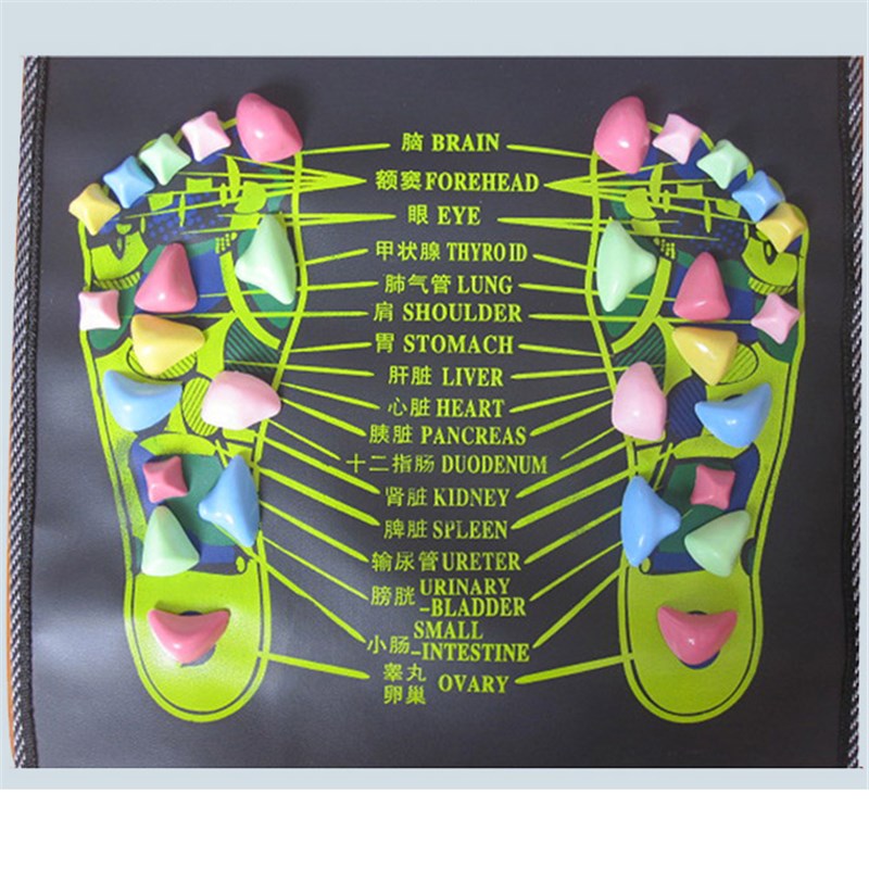 仿雨花石鹅卵石足底按摩垫 脚底养生足疗走毯脚垫石子路指压板