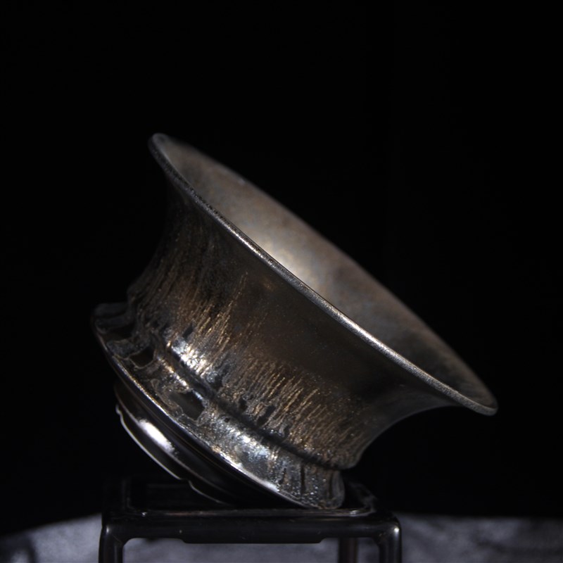 素八九日式复古手工鎏金龙舌兰象芽宫龟甲龙象足漆树块根花盆陶瓷