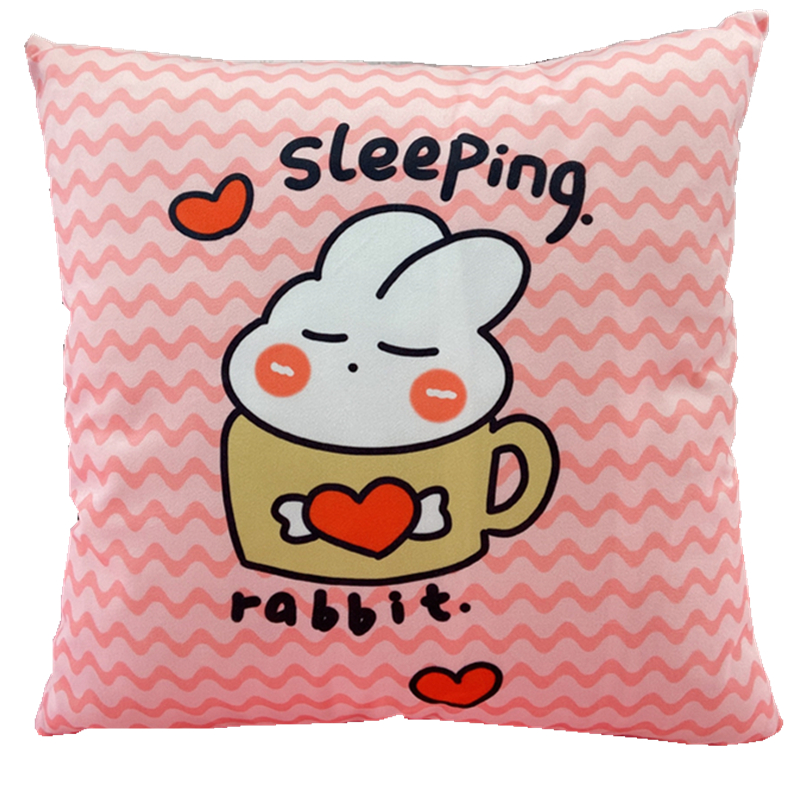 可爱卡通方抱枕沙发靠枕汽车办公室椅子腰靠床头靠垫含芯可拆洗