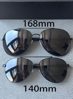特大码男士偏光太阳镜蛤蟆镜168mm超胖脸墨镜黑色不锈钢眼镜超轻
