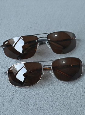 男士偏光茶色墨镜开车钓鱼舒适高清防晒太阳镜无框全框大弯度茶片