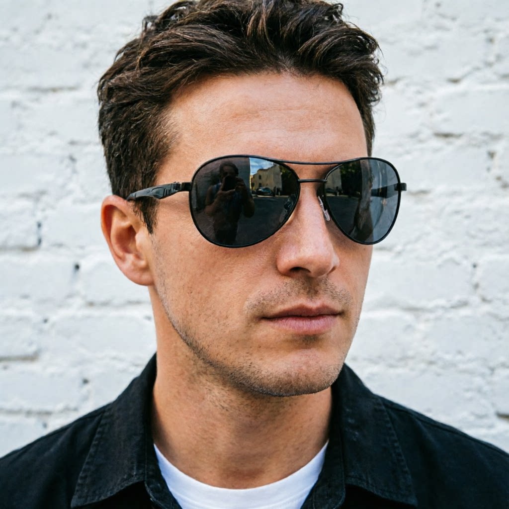 高端铝镁男士偏光太阳镜小脸蛤蟆镜开车驾驶黑色墨镜防强光茶色