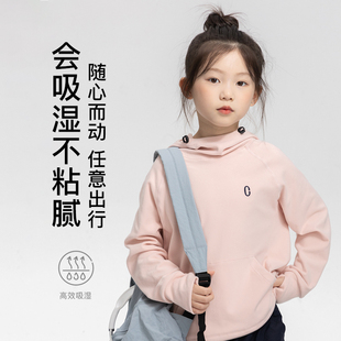 女童德绒连帽卫衣2024秋季新款儿童装美式设计感潮牌刺绣运动上衣