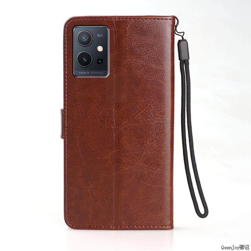 适用vivoV2141手机壳皮夹vivo T1 India外壳6.58英寸T1印度版保护套翻盖vovo钢化膜Ⅴivo钱包款wiwo插卡V1VO?