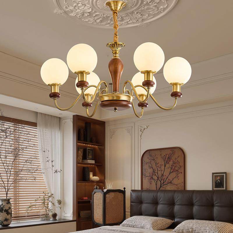 2025新款法式简约实木吊灯魔豆分子吊灯中古风复古百搭客厅卧室灯,电子元器件市场,其它元器件,淘宝优惠券,粉丝福利购,淘宝优惠卷