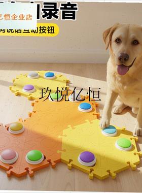 狗狗说话按钮按键发m声器语音吃饭垫子宠物小狗录音指令训练按铃,