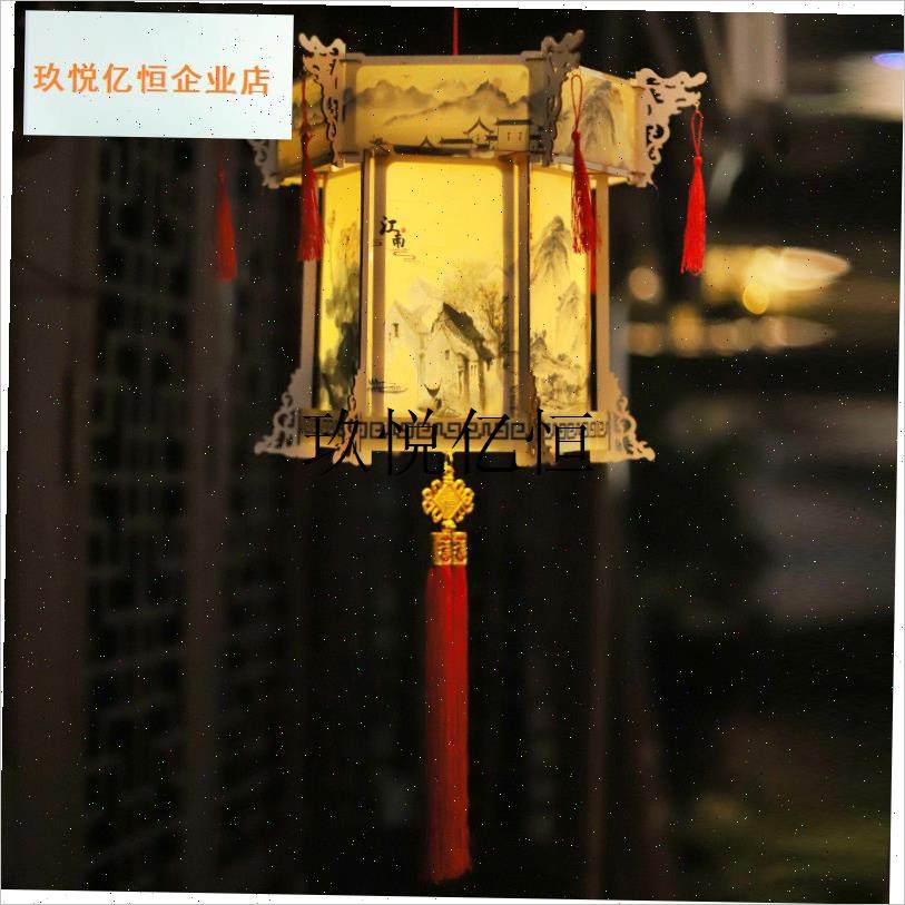 采购产品古代风格的灯笼宫灯六角形的中国K灯笼手工DIY装饰挂件,