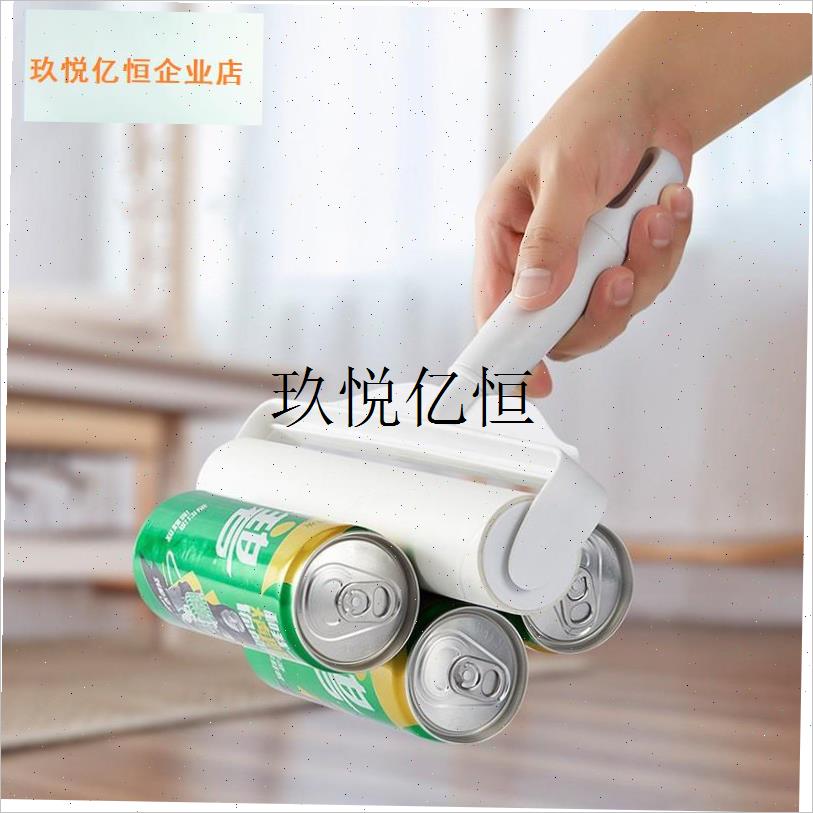 强力长杆粘毛器滚筒大号加长可撕D式替换纸卷纸地板吸头发刷毛神,