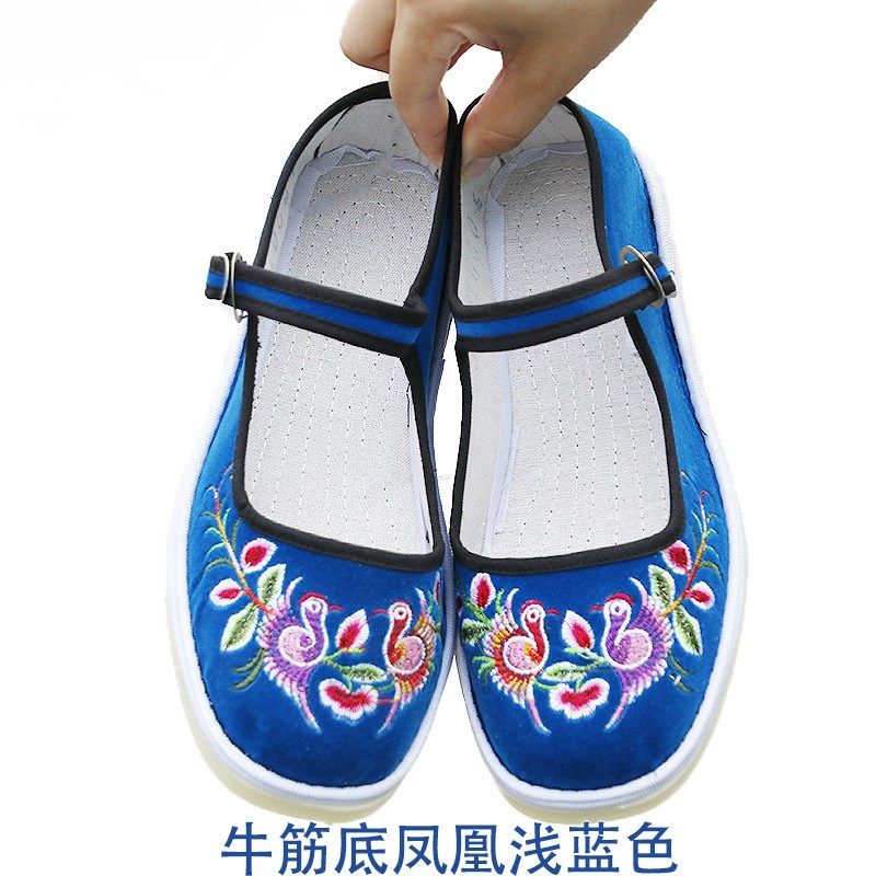 极速汉服鞋民族风刺绣手工布鞋女春夏绣花鞋N搭扣浅口牛筋软底防