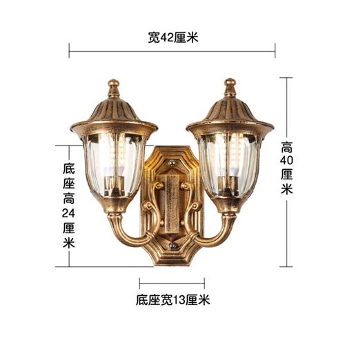 极速新大门灯进门灯 欧式复古壁灯E户外防水双头壁灯别墅花园庭院