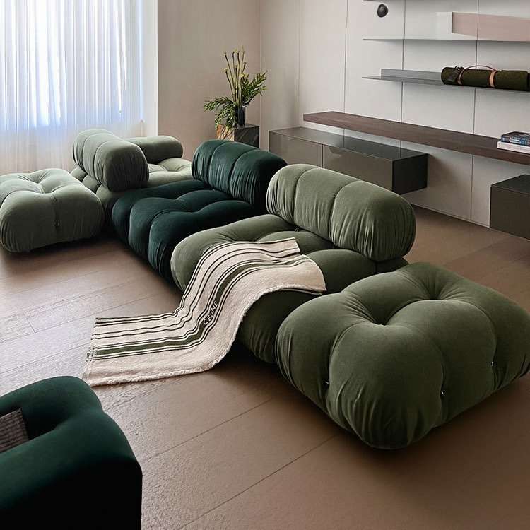 B&B沙发客厅现代简约家具奶油风中古轻奢设计师布艺沙发模块组合
