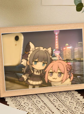 Doro与柴郡的治愈系假日生活年纪轻轻猫狗双全周边相框卧室摆台