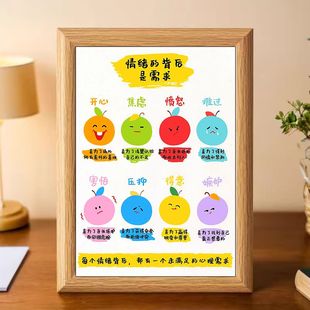 开心焦虑愤怒难过治愈系内耗高能量摆件简约相框摆台孩子情绪疏导