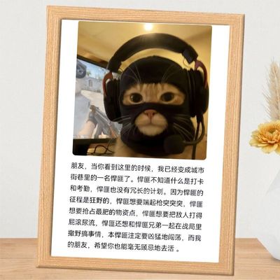 希望你也能毫无顾忌的生活周边相框摆台简约抽象搞笑办公室装饰品