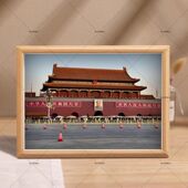 北京天安门升旗纪念相框摆台客厅电视柜名胜风景画装 饰品立式 摆件