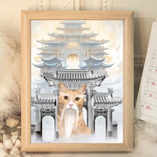 哈基仙人【耄耋】哈基米圆头耄耋猫咪治愈系相框桌面抽象摆件礼物