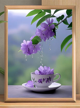 紫色花海浪漫且治愈相框摆台办公室客厅卧室相框房间桌面卧室摆件