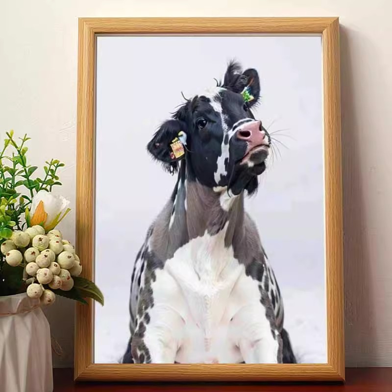 爱坤挂画搞笑挂画奶牛装饰画蔡徐坤错觉图挂画ikun创意礼物北欧风