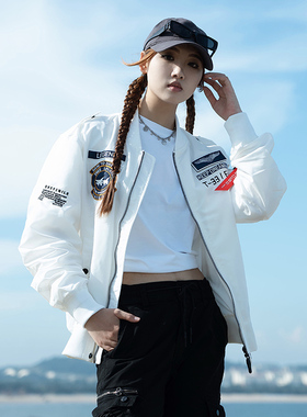 UOD潮牌飞行夹克男刺绣棒球服情侣款2025新款春秋季宽松百搭外套