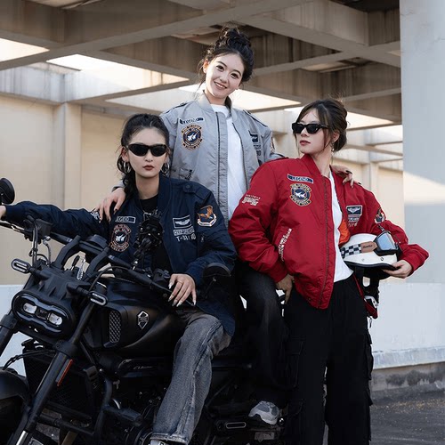 UOD潮牌红色飞行夹克男复