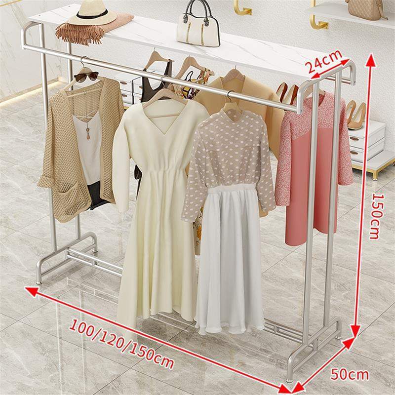 服装店展示架落地式轻奢女装货架中岛架直播间陈列架双杆挂衣架