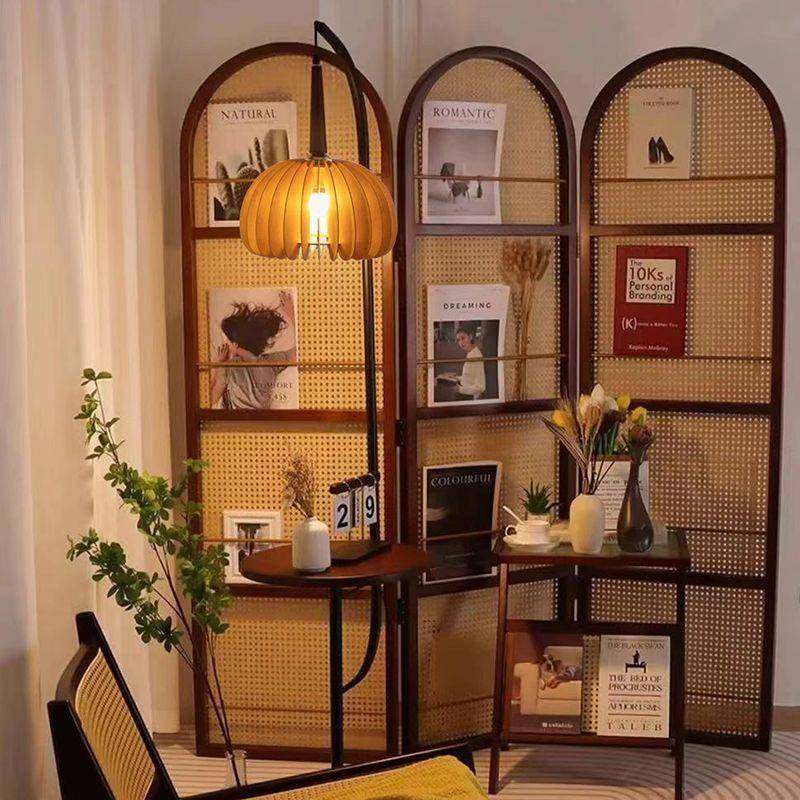 美式中古风沙发旁边几落地灯2024新款高级氛围感客厅落地灯床头