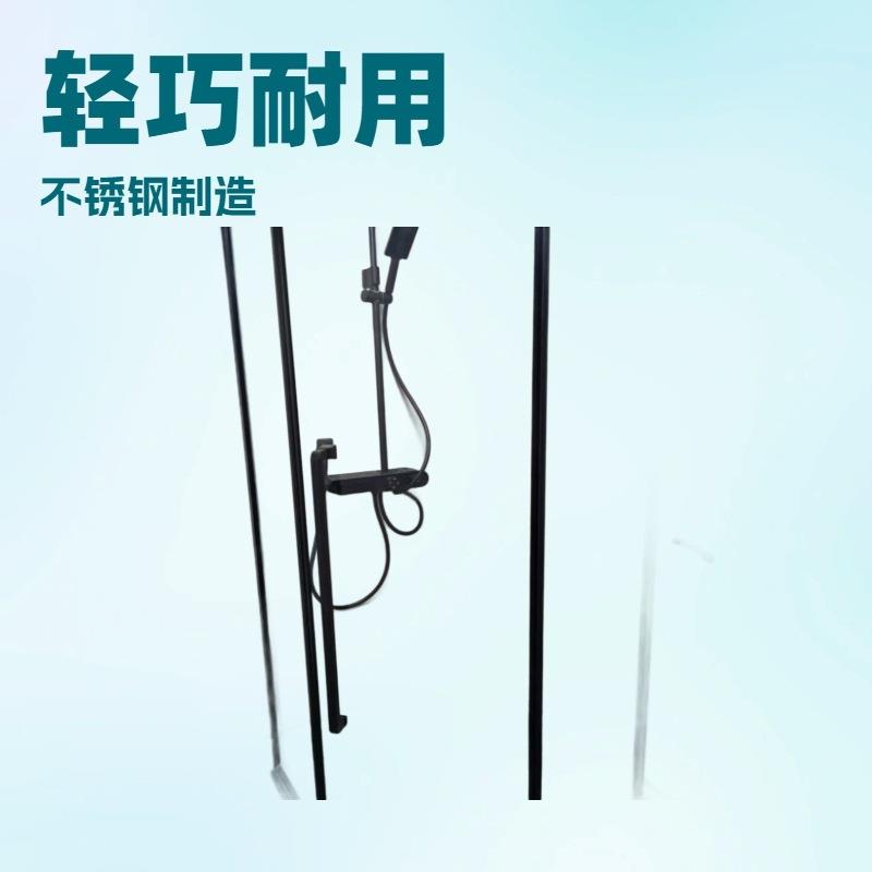 超极窄边一字型极简淋浴房平开门卫生间干湿分离玻璃隔断浴室沐浴