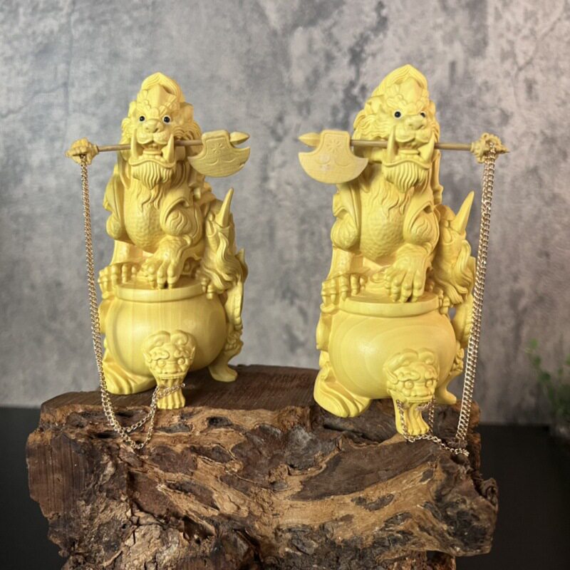 厂家直供黄杨木雕刻貔貅摆件居家桌面摆饰装饰品木雕吉祥物摆饰品
